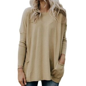 Oversize Fit Pocket Sweater Tunic